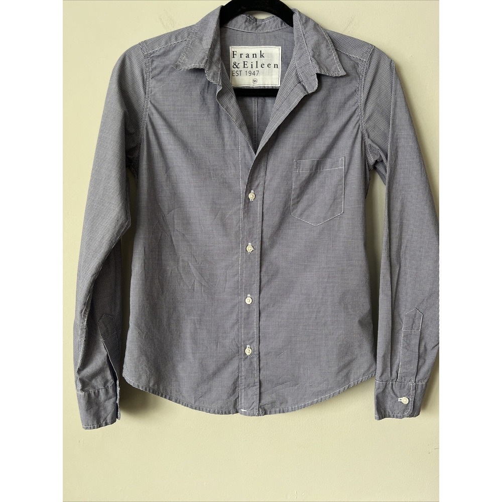 Frank & Eileen Women's Gingham Plaid BARRY Button Up Shirt Size XS Cotton